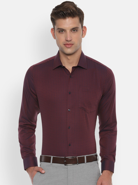 

Van Heusen Men Maroon Slim Fit Printed Formal Shirt