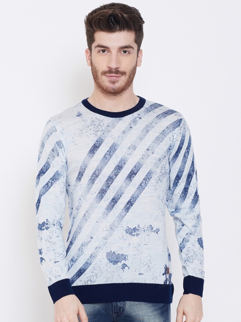 

Duke Men Blue Striped Sweater