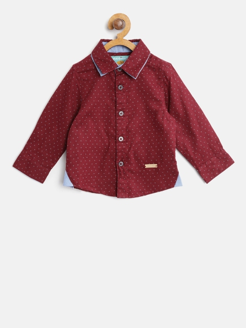 

Nauti Nati Boys Maroon Regular Fit Printed Casual Shirt