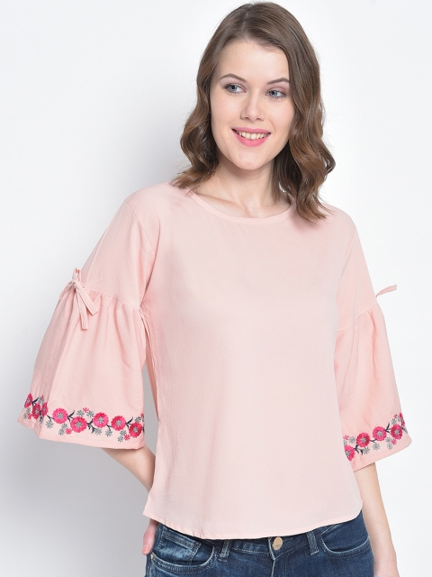 

Mayra Women Pink Solid A-Line Top