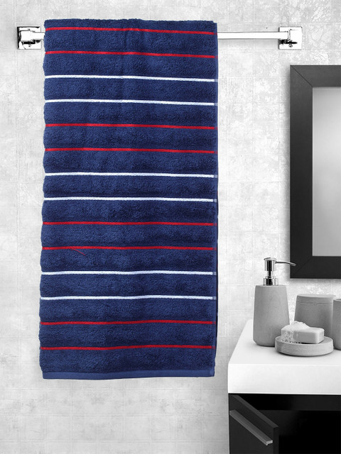 

Portico New York Unisex Blue Striped Bath Towel