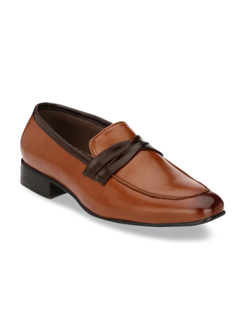 

Guava Men Tan Brown Solid Formal Penny Loafers