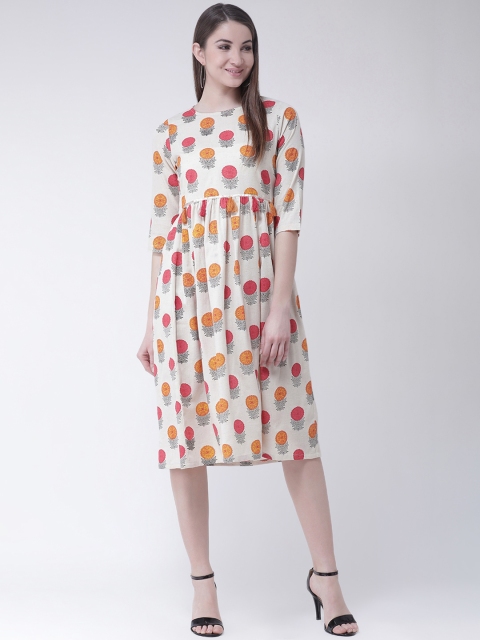 

Aayna Women Printed White Empire Dress
