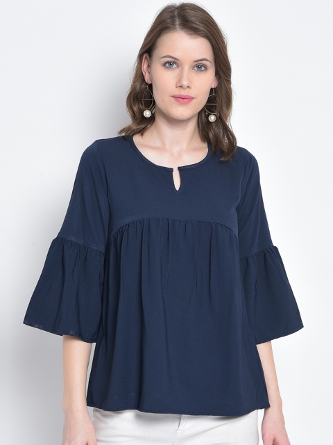 Mayra Women Navy Blue Solid Top