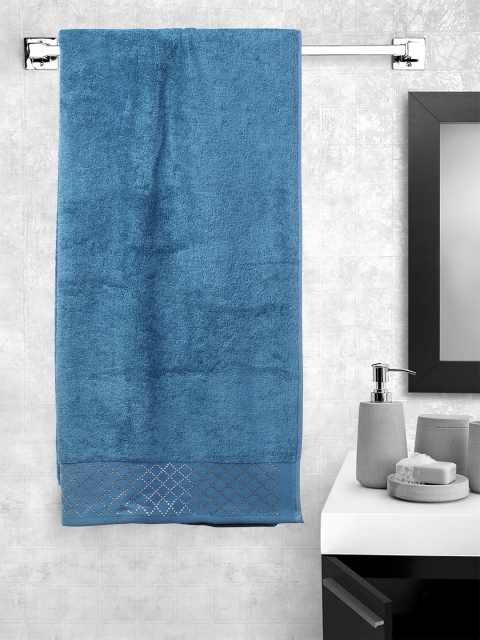 

Portico New York Unisex Blue Solid Bath Towel