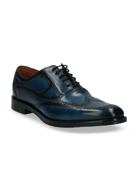

Bugatti Men Blue Leather Formal Oxfords
