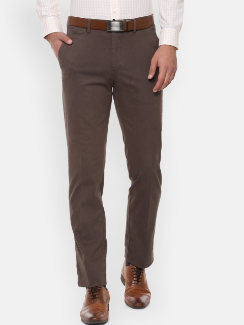 

Van Heusen Men Brown Slim Fit Solid Formal Trousers