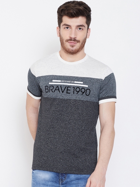 

Duke Men Grey Colourblocked Round Neck T-shirt