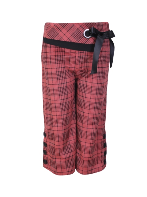 

CUTECUMBER Girls Red & Navy Blue Smart Regular Fit Printed Culottes