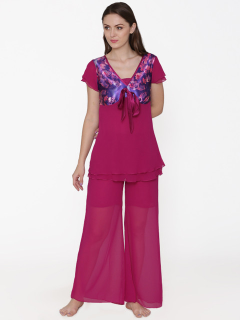

Private Lives Women Purple Solid Nightsuit