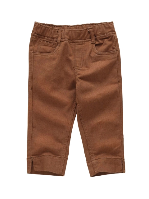 

KiddoPanti Girls Brown Solid Slim-Fit Jeggings