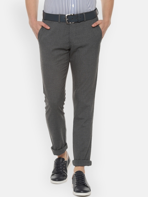 

Allen Solly Men Grey Slim Fit Solid Regular Trousers
