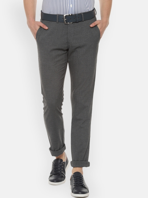 

Allen Solly Men Grey Slim Fit Self Design Formal Trousers