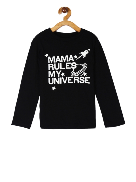 

The Childrens Place Boys Black Printed Round Neck T-shirt