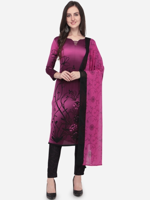 

Satrani Purple & Black Poly Crepe Unstitched Dress Material
