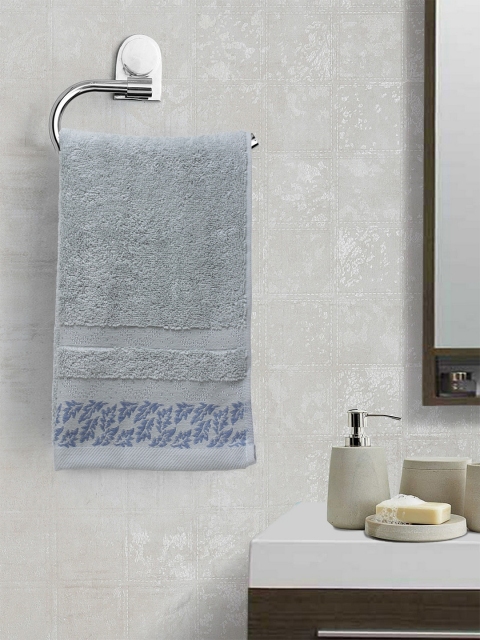 

Portico New York Unisex Grey & Blue Self-Design Hand towel
