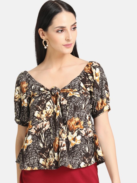 

Kazo Women Brown Printed Empire Top