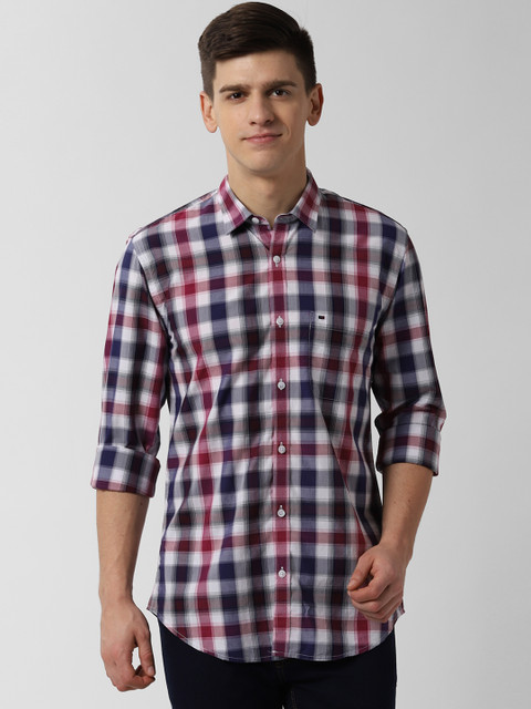 

Peter England Casuals Men Multicoloured Slim Fit Checked Casual Shirt, Multi