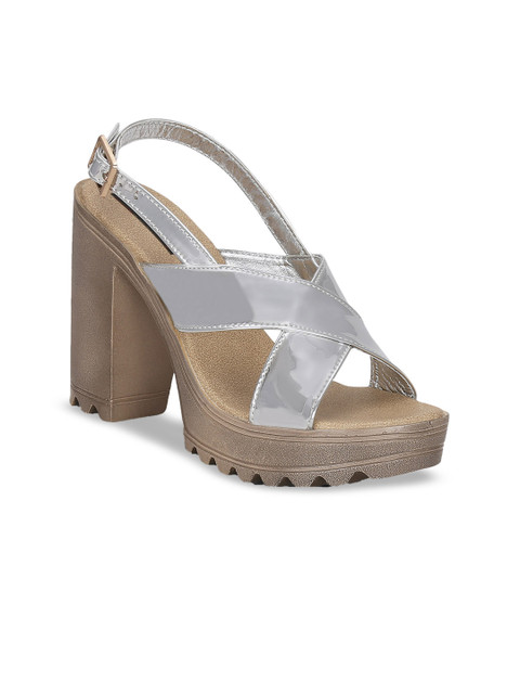 

Get Glamr Women Silver-Toned Solid Heels