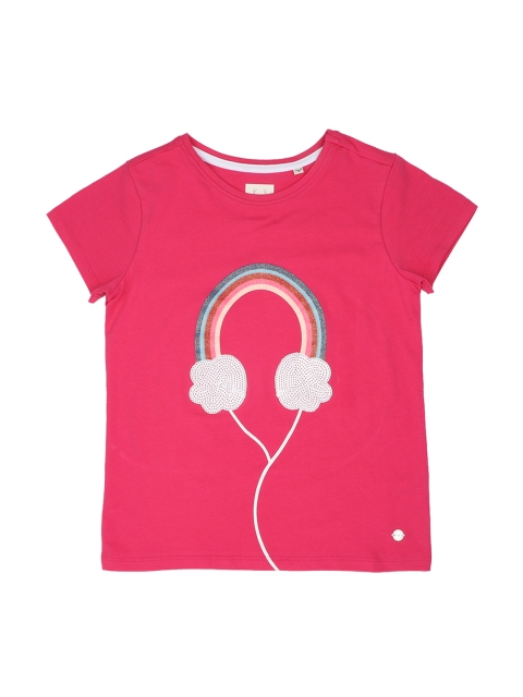 

Allen Solly Junior Girls Pink Printed Round Neck T-shirt