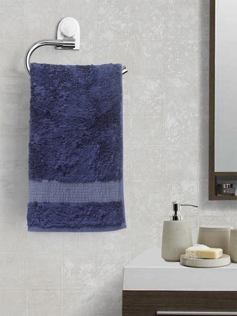 

Portico New York Unisex Blue Solid Hand Towel
