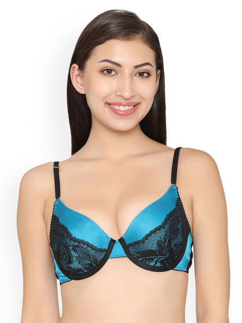 

Clovia Padded Underwired Push-Up Multiway Bra, Blue