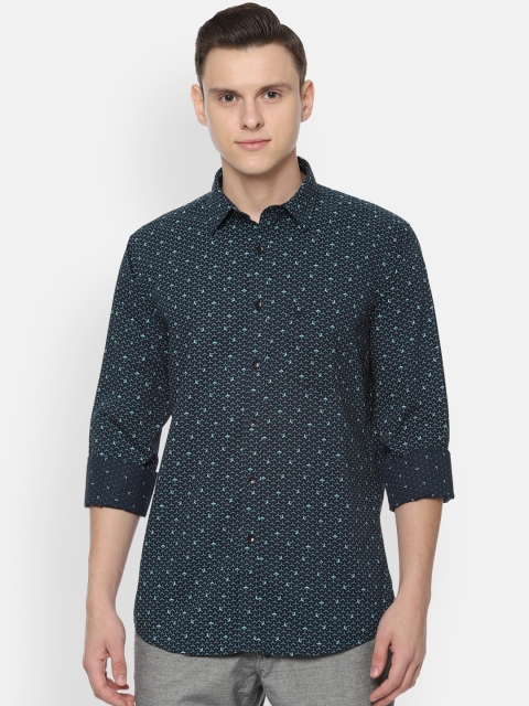 

Allen Solly Men Navy Blue Slim Fit Printed Casual Shirt