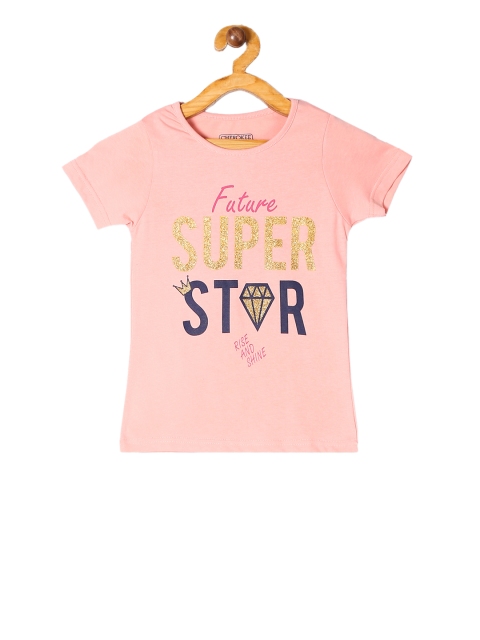 

Cherokee Girls Orange Printed Round Neck T-shirt