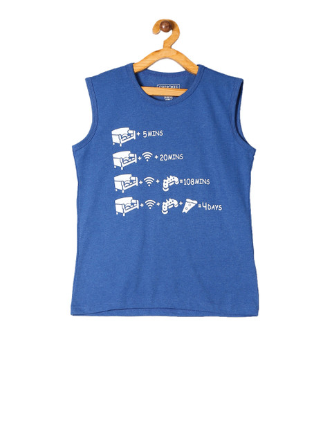 

Cherokee Boys Blue Printed Round Neck Sleeveless T-shirt