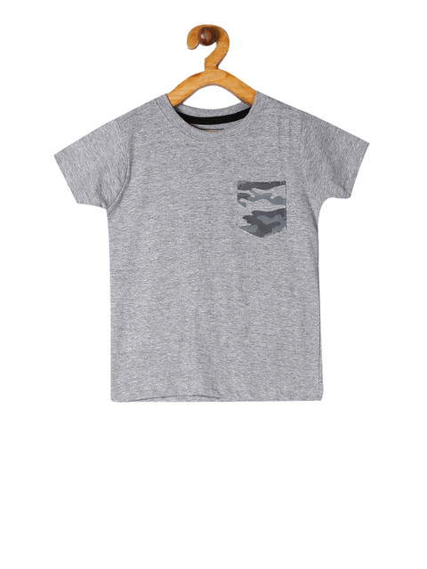 

Cherokee Boys Grey Solid Round Neck T-shirt