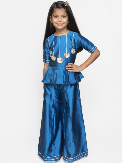 

Fairies Forever Girls Blue Solid Top with Palazzos
