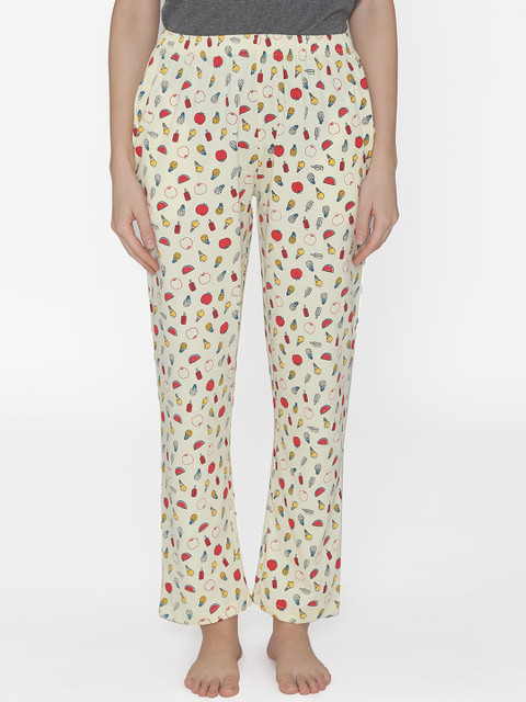

Clovia Women Yellow & Red Printed Pyjamas LB0176P02