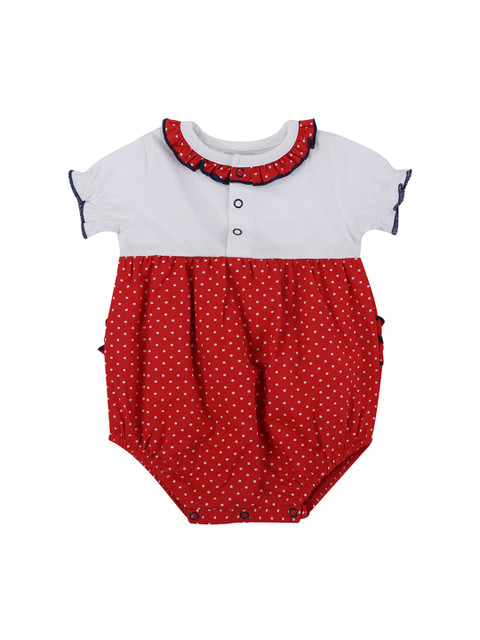 

Lilly and Sid Girls White Printed Rompers
