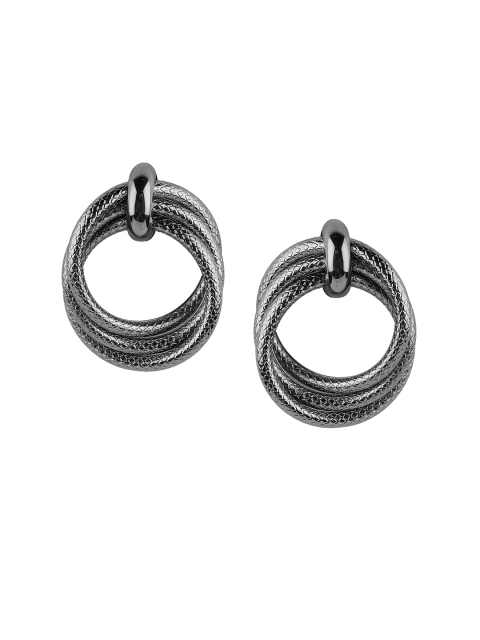 

Kazo Gunmetal-Toned Circular Drop Earrings, Metallic