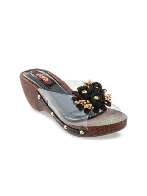

SHUZ TOUCH Women Black Solid Sandals