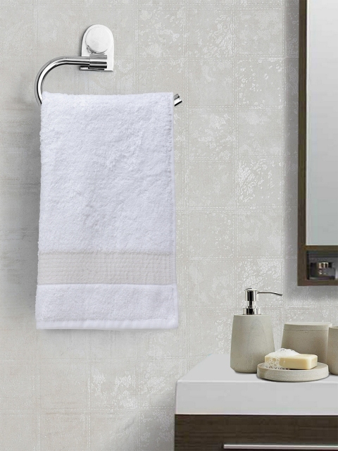 

Portico New York Unisex White Solid Hand Towel