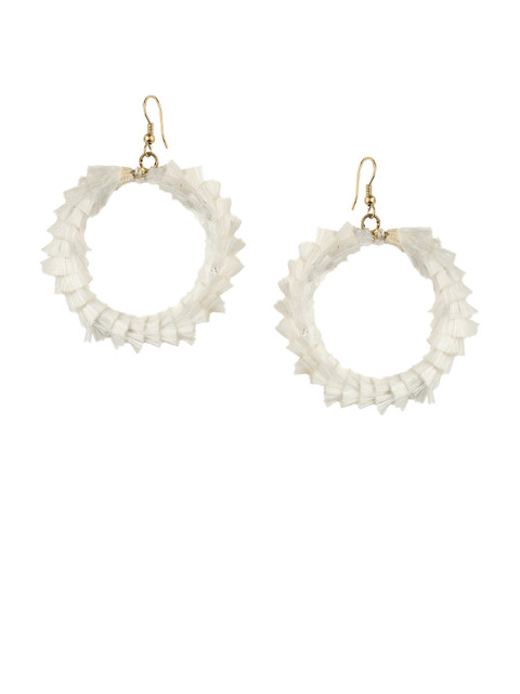 

Kazo Off-White Circular Drop Earrings