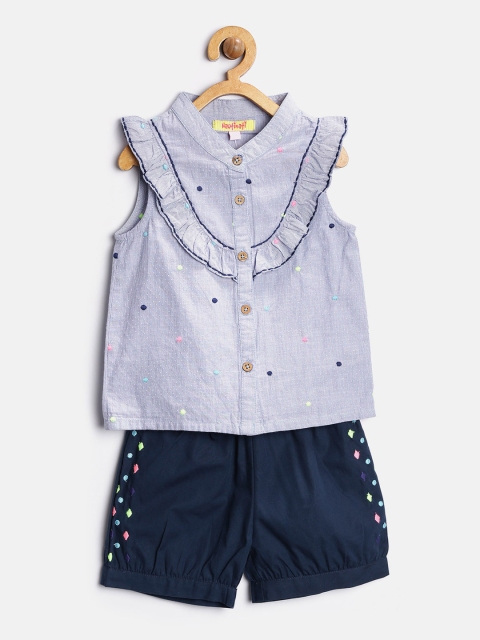 

Nauti Nati Girls Blue Striped Top with Shorts