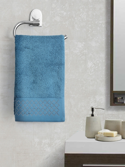 

Portico New York Unisex Blue Solid Hand Towel
