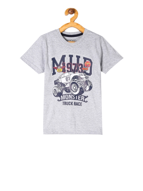 

Cherokee Boys Grey Printed Round Neck T-shirt