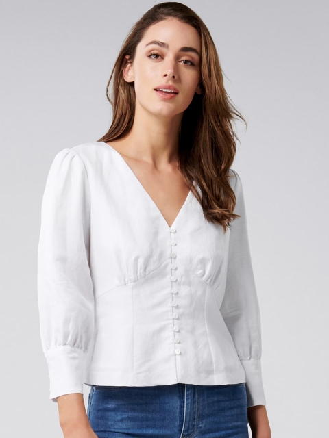 

Forever New Women White Solid Top
