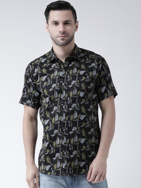 

Zeal Men Black & Green Regular Fit Printed Casual Shirt