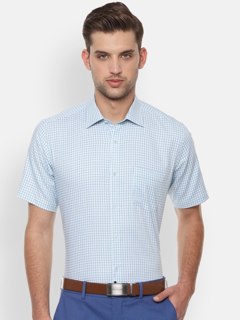 

Van Heusen Men Blue Regular Fit Checked Formal Shirt
