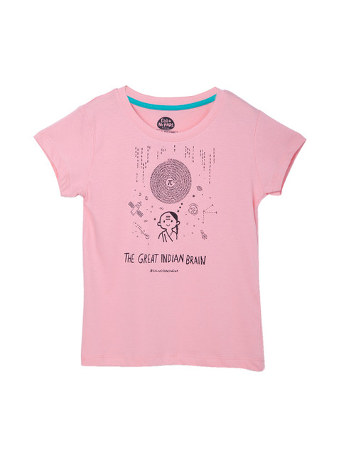 

Cub McPaws Girls Pink Printed Round Neck T-shirt