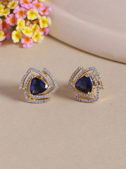 

Voylla Gold-Toned & Blue Contemporary Studs