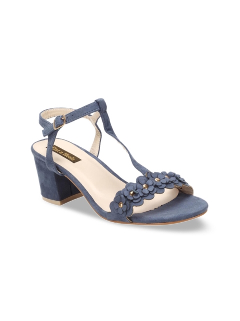 

Flat n Heels Women Blue Suede Embellished Heels