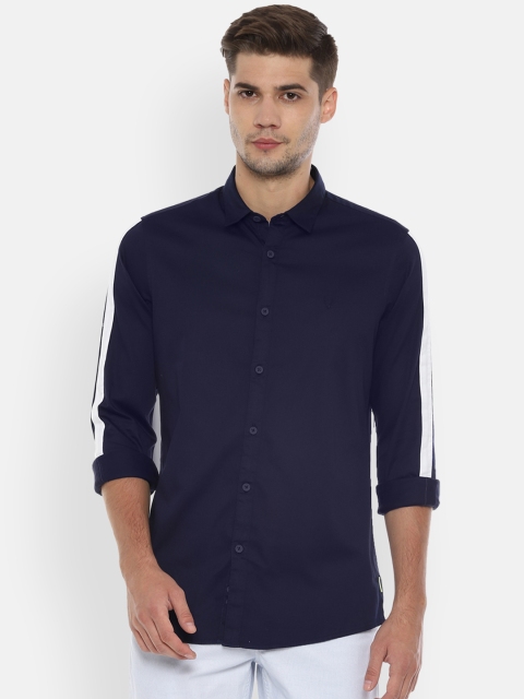 

Solly Jeans Co. Men Navy Blue Regular Fit Solid Casual Shirt