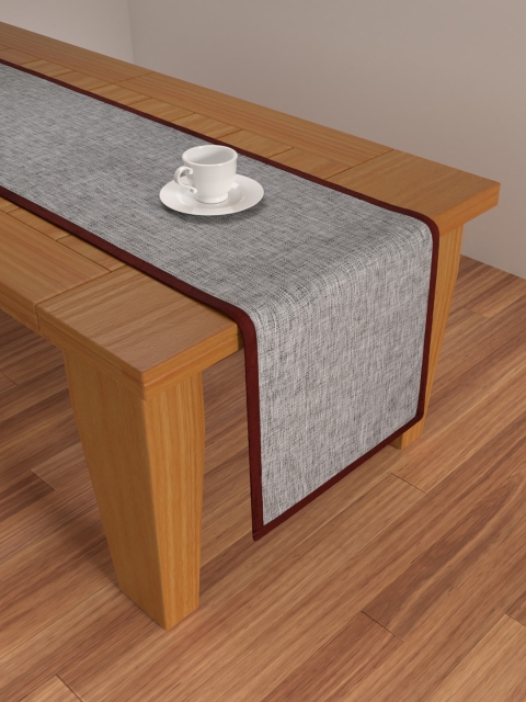 

S9home by Seasons Black & Grey Printed 6 Seater Table Runner