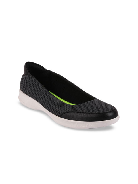 

FAUSTO Women Black Woven Design Canvas Ballerinas