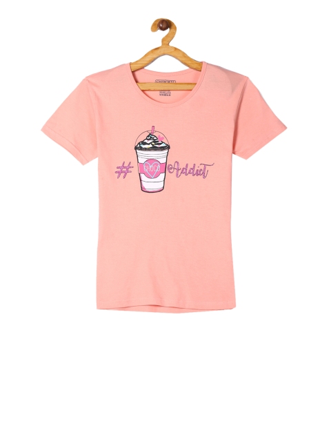 

Cherokee Girls Pink Printed Round Neck T-shirt